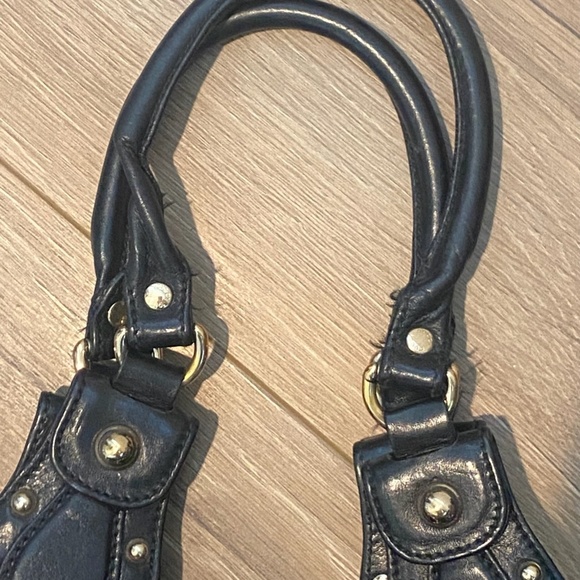 Gucci Monogram Canvas Pelham Bag GG Studded Black Hobo handbag Tote - Picture 6 of 7